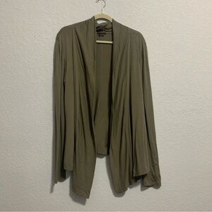 Theory Gray Lightweight Drape Front Long Sleeves Cardigan